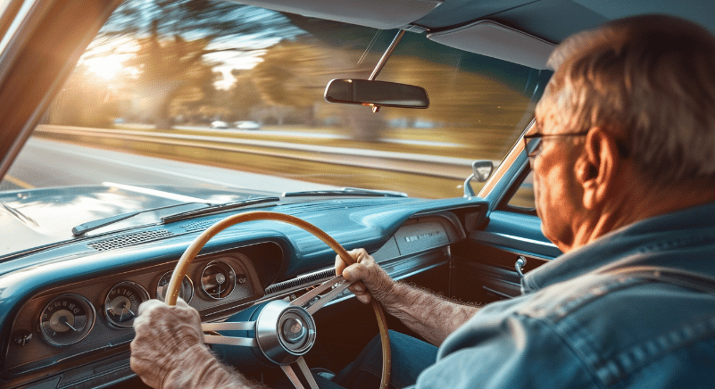 Veteran driving car